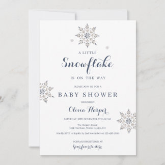 Elegante Babyparty-Einladung mit Schneeflocke Einladung