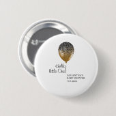 Elegante Babyparty Gold Luftballon Button (Vorne & Hinten)