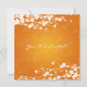 Elegante Babyparty-Kirschblüten-Orange Einladung (Rückseite)