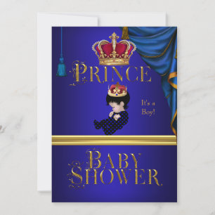 Elegante Babyparty-Prinz-Blaue Kleiner Prinz Krone Einladung