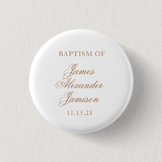 Elegante Babytaufe Button (Vorderseite)