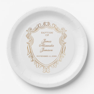 Elegante Babytaufe Pappteller