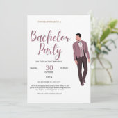 Elegante Bachelor Party Einladung (Stehend Vorderseite)