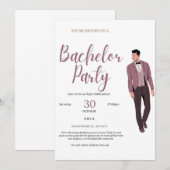 Elegante Bachelor Party Einladung (Vorne/Hinten)