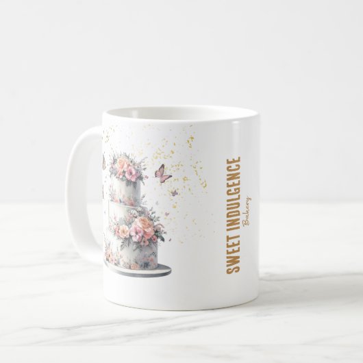 Elegante Bäckerei Cake Werbung Kaffeetasse (Vorderseite Links)