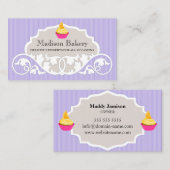 Elegante Bäckerei Cupcake Swirl Dekoration Visitenkarte (Vorne/Hinten)