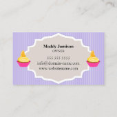 Elegante Bäckerei Cupcake Swirl Dekoration Visitenkarte (Rückseite)