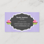 Elegante Bäckerei Cupcake Swirl Dekoration Visitenkarte (Rückseite)