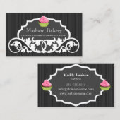 Elegante Bäckerei Cupcake Swirl Dekoration Visitenkarte (Vorne/Hinten)