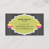 Elegante Bäckerei Cupcake Swirl Dekoration Visitenkarte (Rückseite)