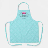 Elegante Bäckerei Damask Aqua Pink Cupcake Cake Po Schürze (Vorderseite)