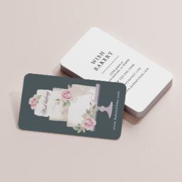 Elegante Bäckerei Drei Stufen vertikal Visitenkarte