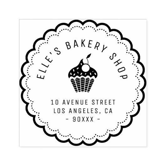 Elegante Bäckerei Geschäft Adresse Kautschuk Brief Gummistempel (Prägung)