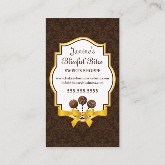 Elegante Bäckerei Pop Süßigkeiten Visitenkarte (Vorderseite)