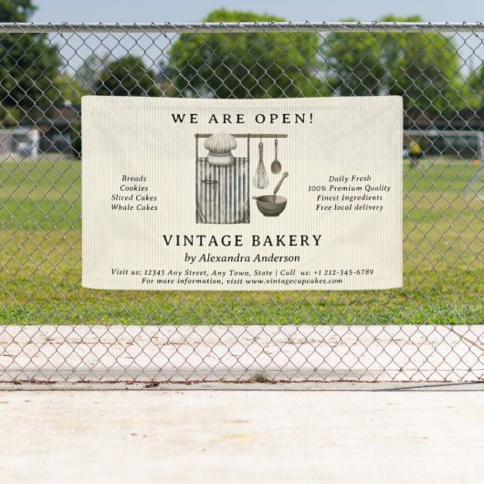Elegante Bäckerei Vintag Koch Banner (Insitu)