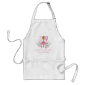 Elegante Backutensilien mit rosa Buglogo Schürze (Vorne)