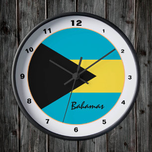 Elegante Bahamas Flag trendy Zuhause / Design Runde Wanduhr