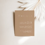 Elegante Bale Taupe Wedding Details Eintrittskarte Einladung<br><div class="desc">Das Design besticht durch einen handgeschriebenen Schriftart und modernes minimalistisches Design. Für die Hochzeitskollektion "SERENA" konzipiert. Klicken Sie zum Ändern der Details auf "Personalisieren". Um den Text zu verschieben oder die Größe, den Schriftart oder die Farbe zu ändern, klicken Sie auf "Klicken Sie, um ihn weiter anzupassen". Klicken Sie auf...</div>