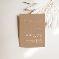 Elegante Bale Taupe Wedding Details Eintrittskarte