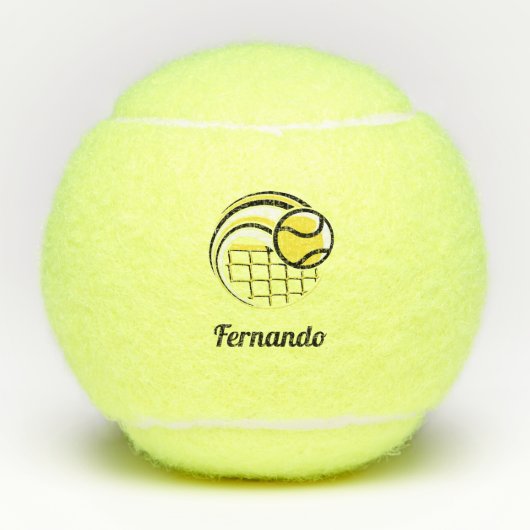 Elegante Ball & Net Icon Player Coach Kinder Name  (Vorderseite)