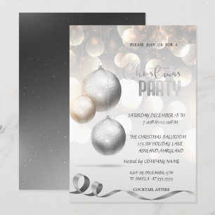 Elegante Bälle Bokeh Company Weihnachtsfeier Einladung