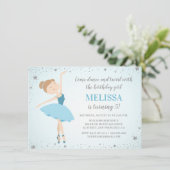 Elegante Ballerina Blue Silver Star | Mädchen zum Einladung (Stehend Vorderseite)