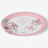 Elegante Ballerina Blume Girl Pappteller (Schrägansicht)