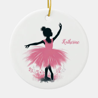 Elegante Ballerina Silhouette Ballet Keramik Ornament