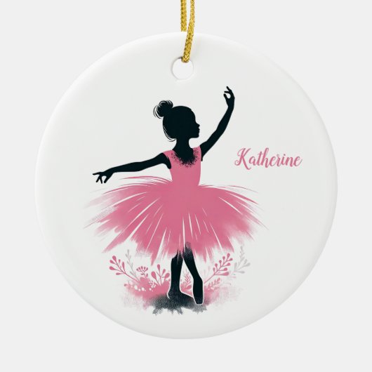 Elegante Ballerina Silhouette Ballet Keramik Ornament (Vorne)