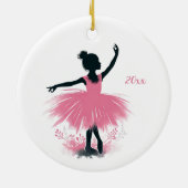 Elegante Ballerina Silhouette Ballet Keramik Ornament (Hinten)