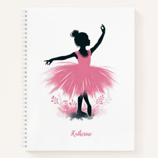 Elegante Ballerina Silhouette Ballet Notizblock