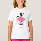 Elegante Ballerina Silhouette Ballet T-Shirt (Vorderseite)