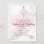 Elegante Ballerina und stardust Geburtstagsparty Einladung (Vorderseite)