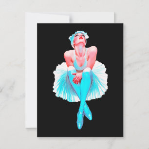 Elegante Ballerina-Wandkunst – Anmutiger Ballettta Postkarte