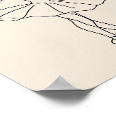 Elegante Ballet Dancer Line Kunst, Minimalistisch Poster (Ecke)