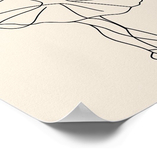 Elegante Ballet Dancer Line Kunst, Minimalistisch Poster (Ecke)
