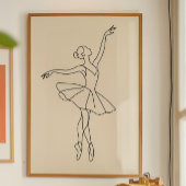 Elegante Ballet Dancer Line Kunst, Minimalistisch Poster