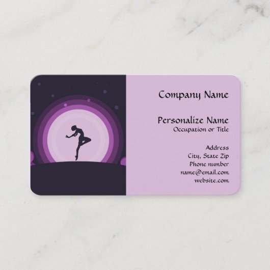 Elegante Ballet Dancer Silhouette Surreal Moon Visitenkarte (Vorderseite)