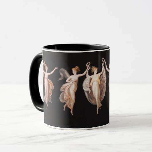Elegante Ballett-Tänzer Holding Kronen 18. Jahrhun Tasse (Vorderseite Links)