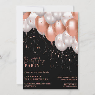 Elegante Ballons 78. Geburtstagseinladung Einladung