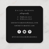 Elegante Bamboo Foliage Square Business Card Quadratische Visitenkarte (Rückseite)