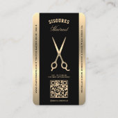 Elegante Barber Imitats Gold Scissors Loyalitätska Visitenkarte (Vorderseite)