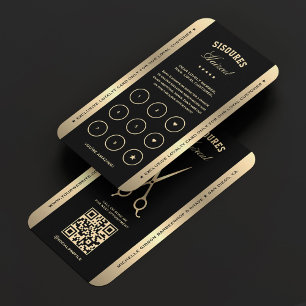 Elegante Barber Imitats Gold Scissors Loyalitätska Visitenkarte