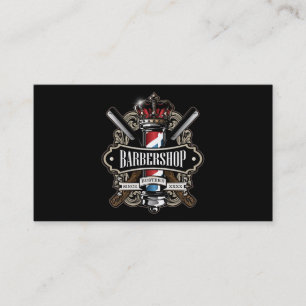Elegante Barbershop Business Card Personalisieren Visitenkarte