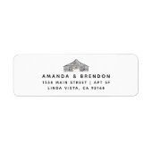 Elegante Barn Wedding Rücksendeadresse (Vorne)