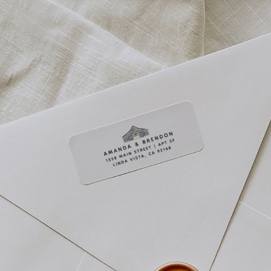 Elegante Barn Wedding Rücksendeadresse