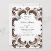 Elegante Barock Couples Dusche Einladung (Vorderseite)