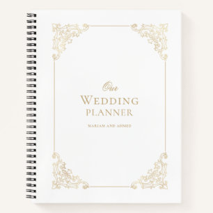 Elegante Barock Gold Schrift Unsere Hochzeitsplane Notizblock