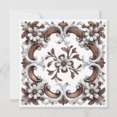 Elegante Barock Rokoko Style Wedding Dankeskarte (Rückseite)