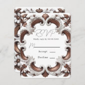 Elegante Barock Rokoko Style Wedding RSVP Karte (Vorne/Hinten)